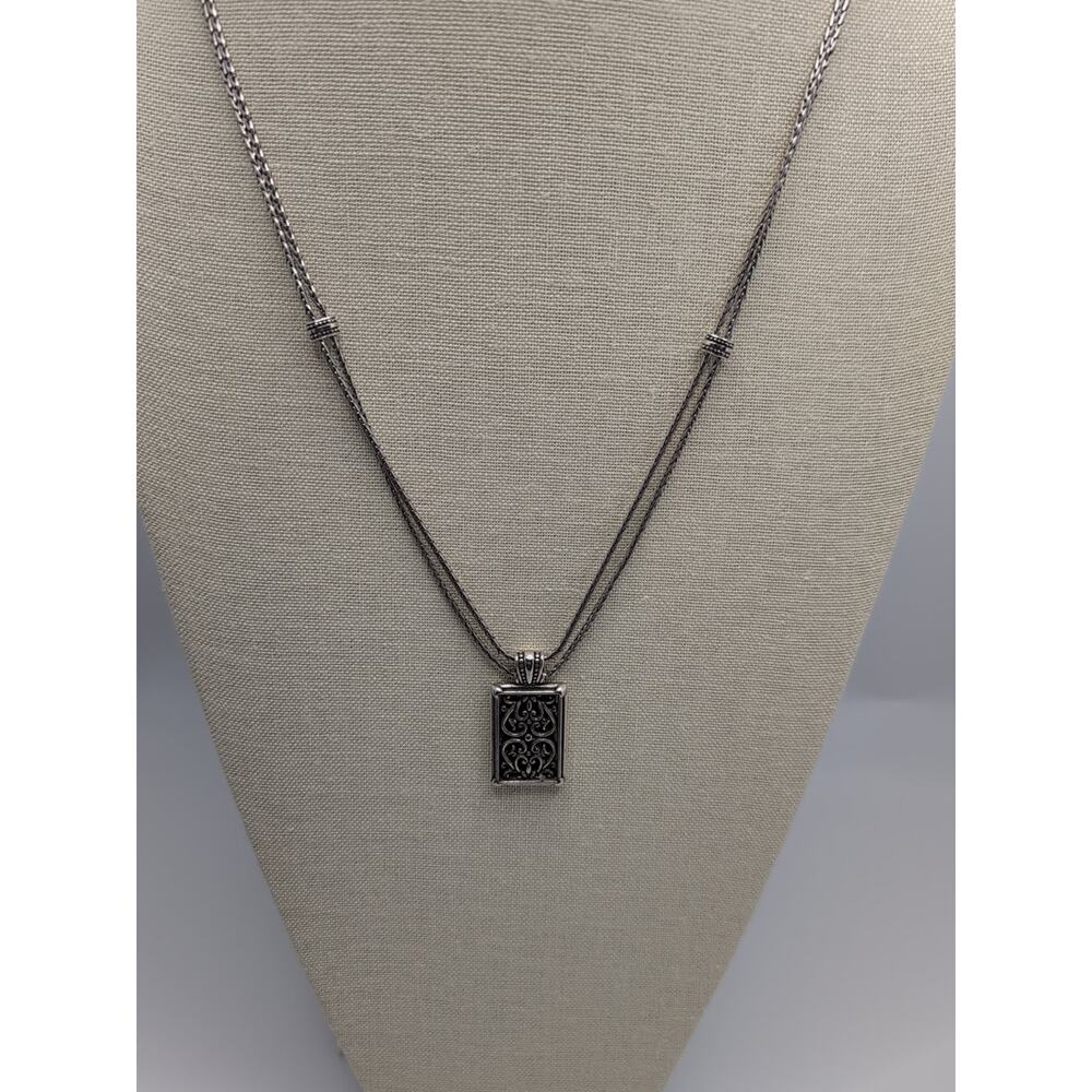 Brighton Rectangular Scroll Pendant Necklace 18 I… - image 1